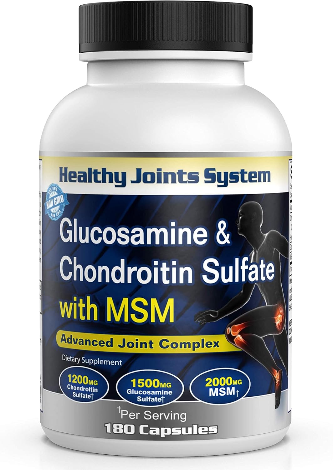 Joint and Bone Health Supplement with Glucosamine, Chondroitin, and MSM for Joint Support and Relief - 180 Capsules