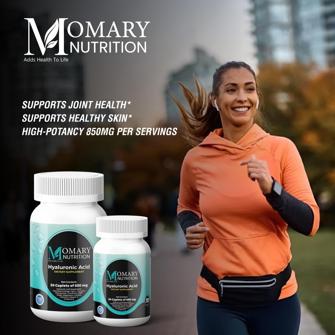 Joint and Skin Hydration Supplement with Hyaluronic Acid, Type II Collagen, Turmeric, Glucosamine, and Chondroitin - 30 Caplets