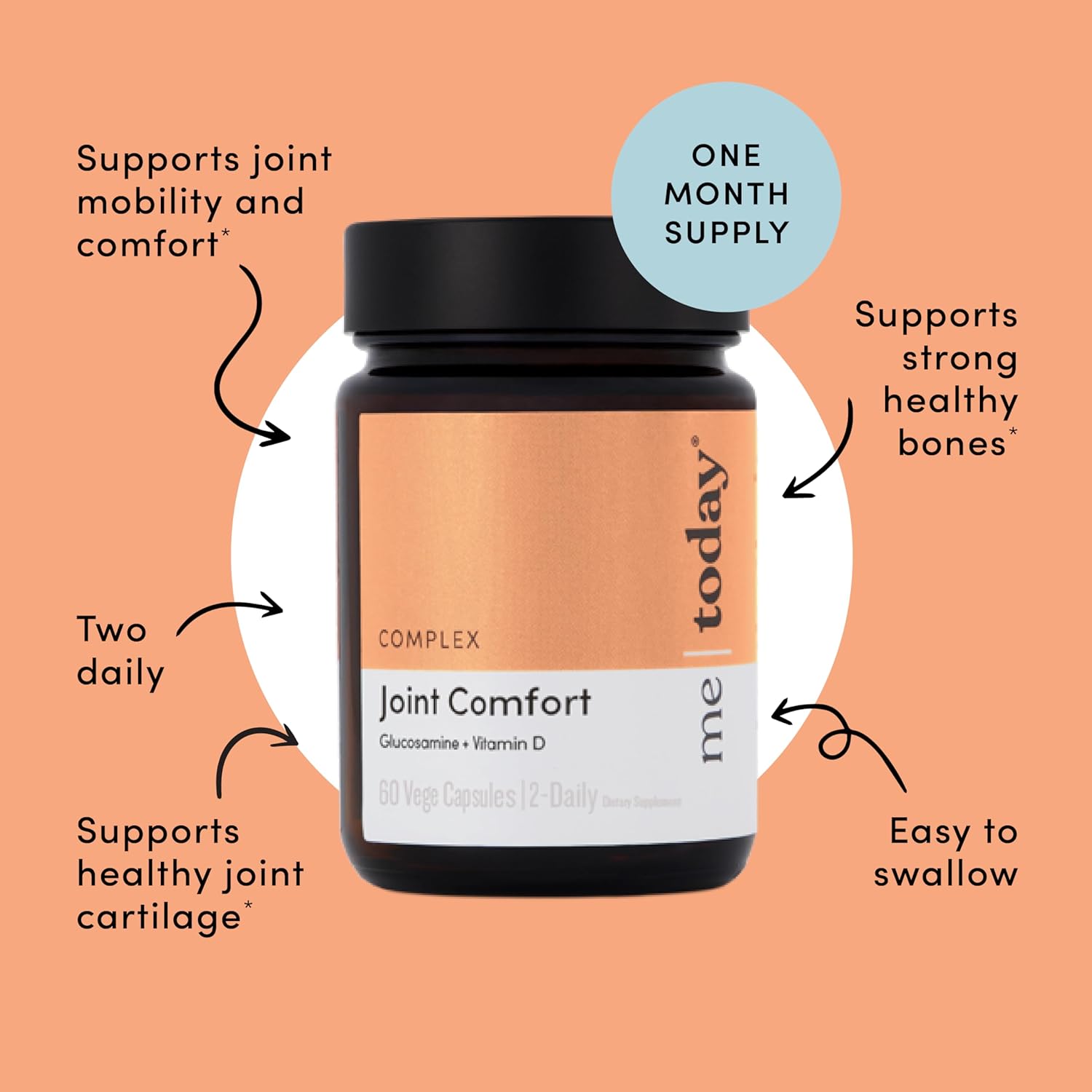 Joint Comfort Supplement with Glucosamine, Vitamin D, and Chondroitin - 60 Capsules for Daily Support