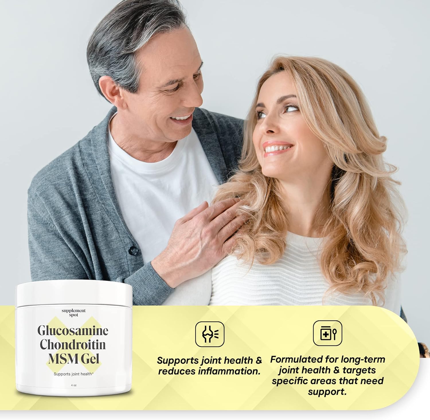 Joint Health Gel with Glucosamine, Chondroitin, MSM & Bromelain - 4 oz (90 Day Supply) for Men & Women