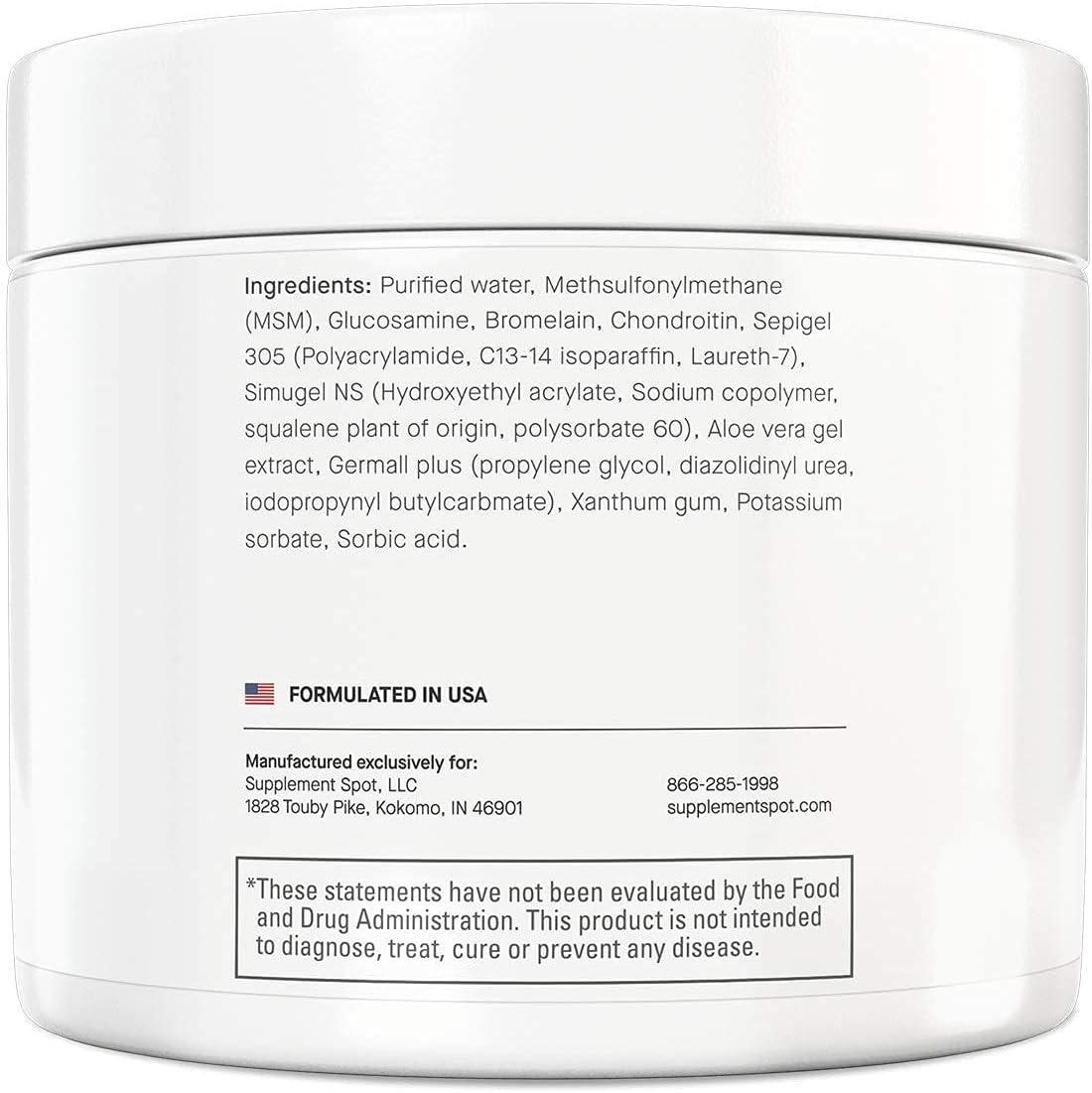 Joint Health Gel with Glucosamine, Chondroitin, MSM & Bromelain - 4 oz (90 Day Supply) for Men & Women