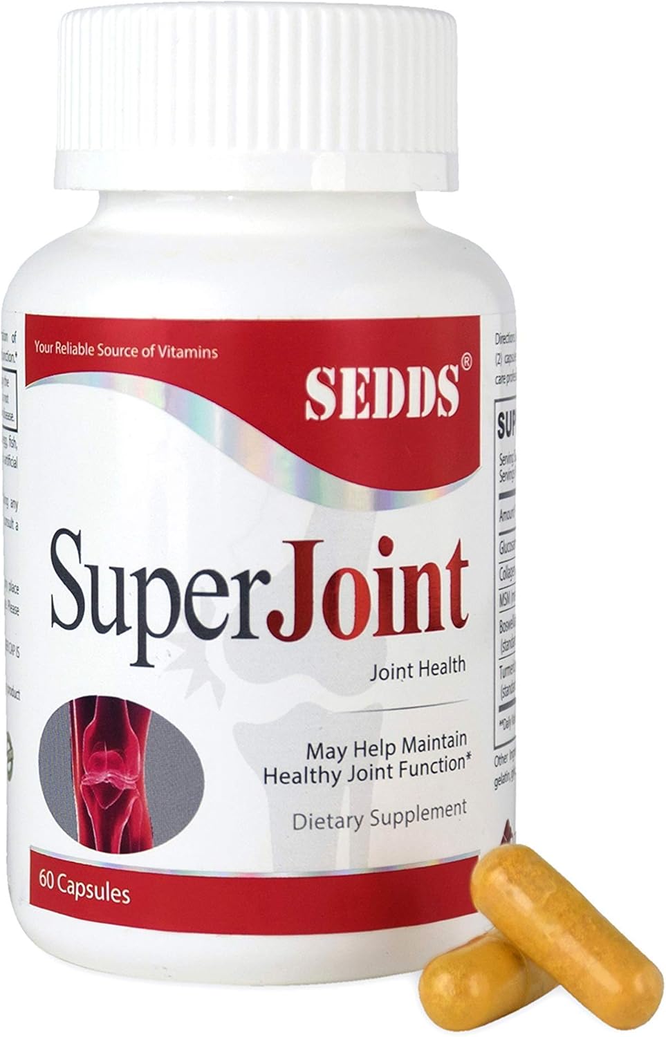 Joint Health Supplement with Glucosamine, MSM, Boswellia, Turmeric, Collagen | SEDDS® Fast Acting Formula for Men & Women | 60 Capsules
