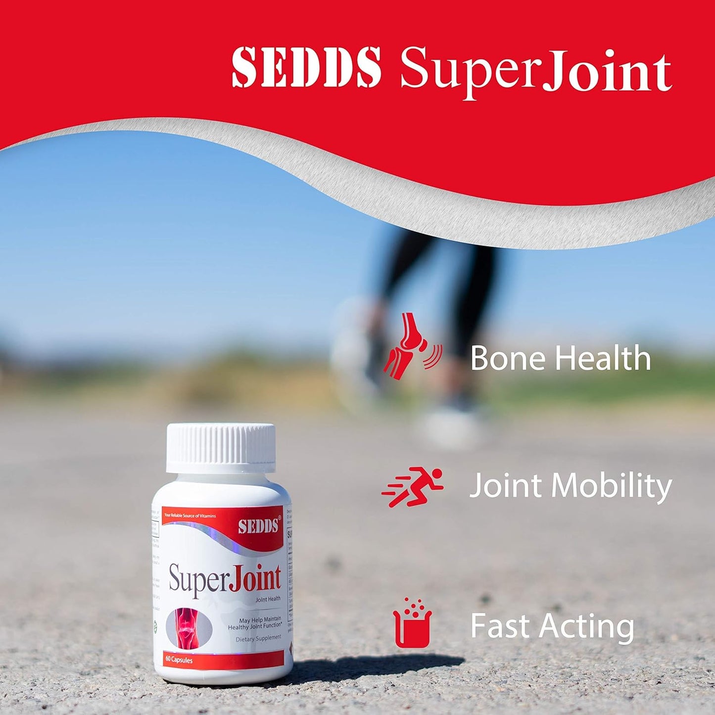 Joint Health Supplement with Glucosamine, MSM, Boswellia, Turmeric, Collagen | SEDDS® Fast Acting Formula for Men & Women | 60 Capsules