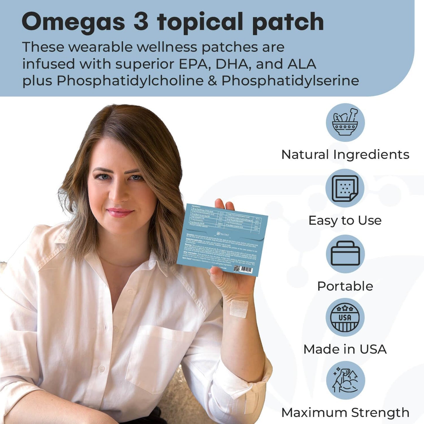 Joint & Inflamm Topical Patch with MSM, Turmeric, Glucosamine, White Willowbark - Boost Wellness (30 Pack)