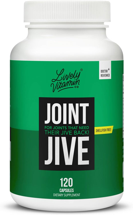 Joint Jive Supplement - Supports Joint Health with Collagen, Glucosamine, MSM, Quercetin, Chondroitin - Shellfish-Free Formula - 120 Capsules