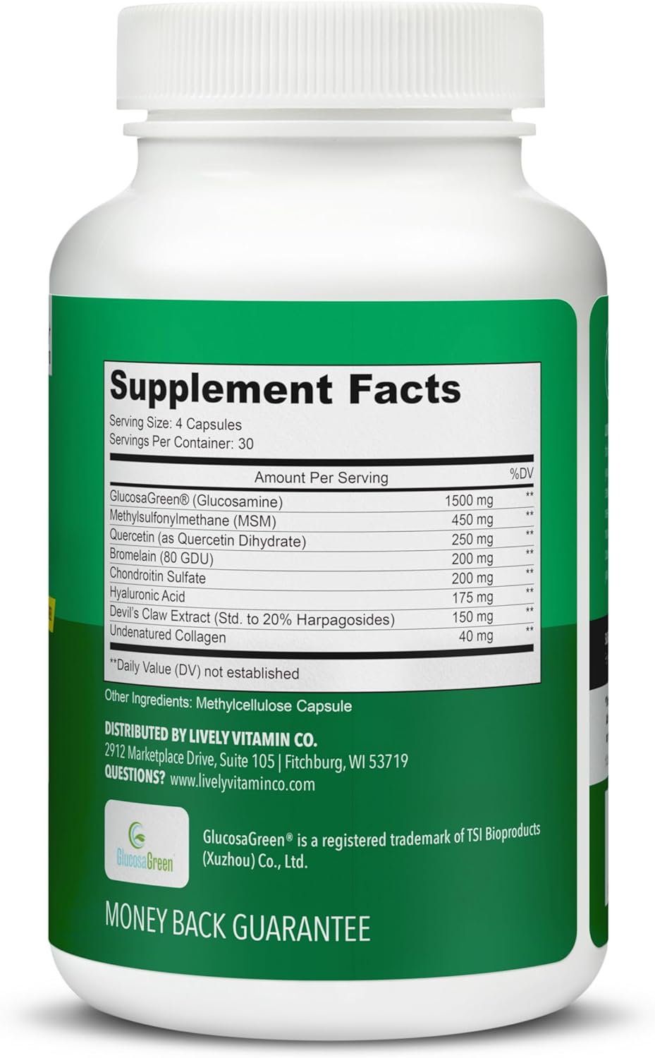 Joint Jive Supplement - Supports Joint Health with Collagen, Glucosamine, MSM, Quercetin, Chondroitin - Shellfish-Free Formula - 120 Capsules