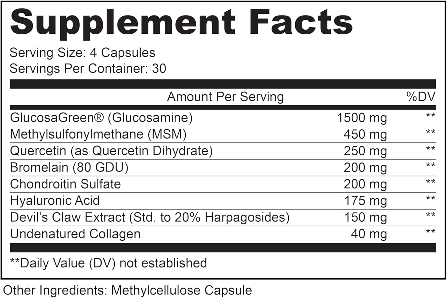 Joint Jive Supplement - Supports Joint Health with Collagen, Glucosamine, MSM, Quercetin, Chondroitin - Shellfish-Free Formula - 120 Capsules