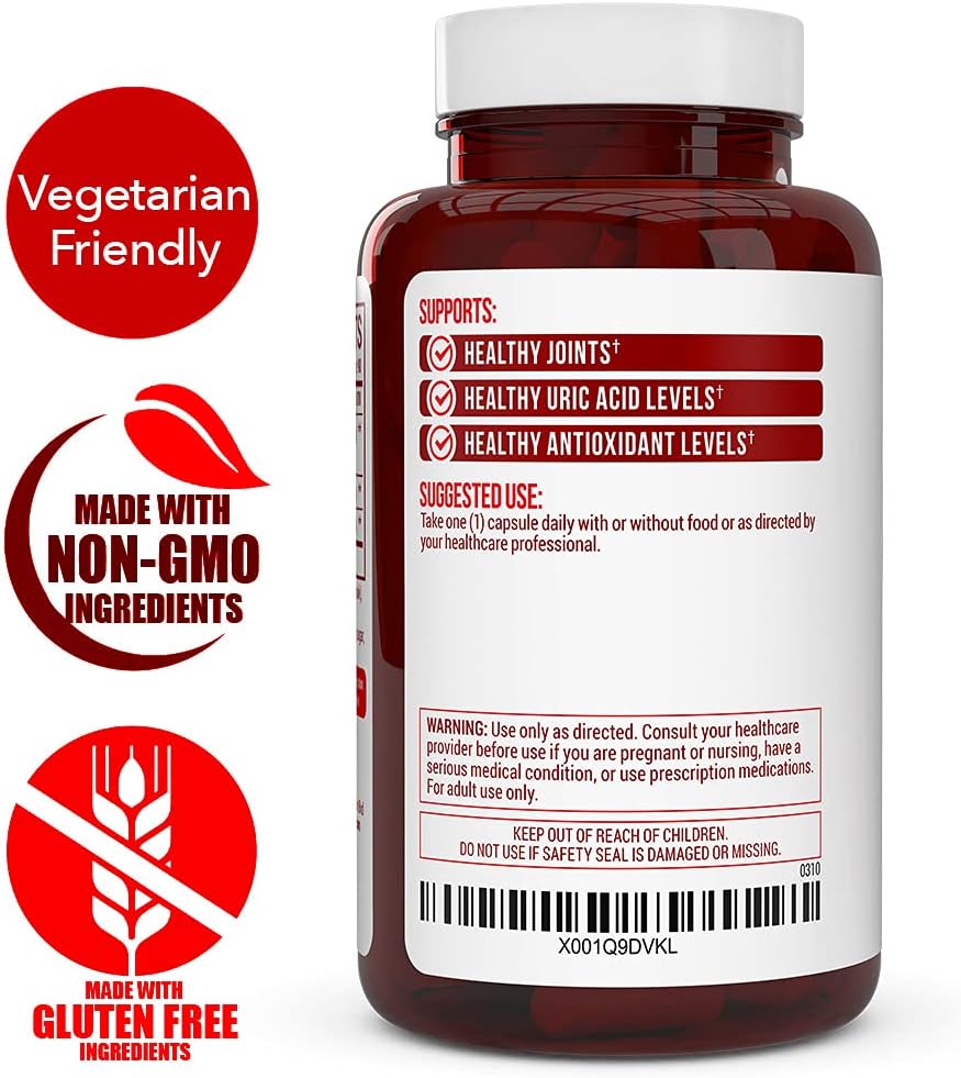 Joint Support and Muscle Recovery Capsules with Tart Cherry, Celery Seed, and Bilberry Extracts - 90 Count - Made in USA
