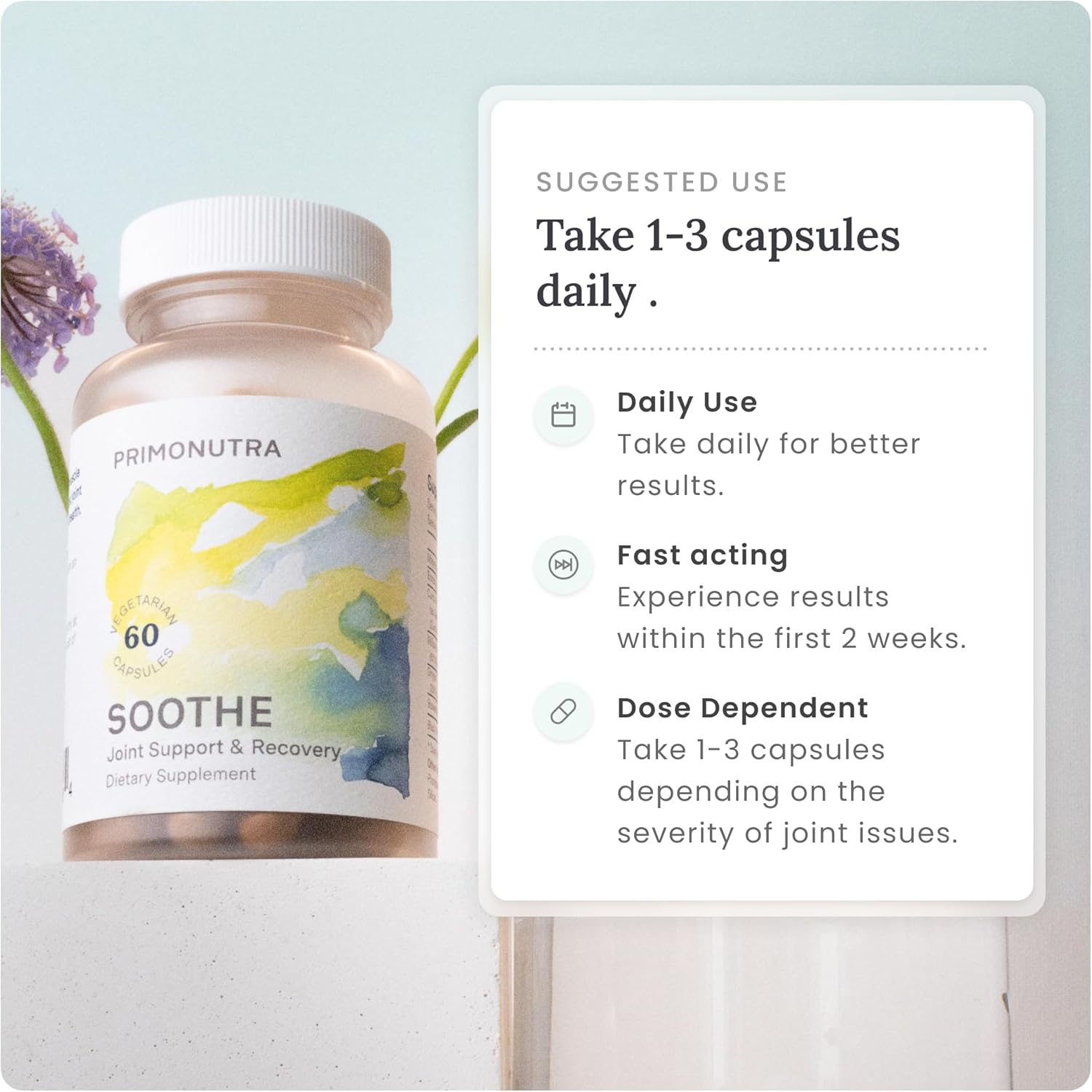 Joint Support and Muscle Recovery Supplement with Boswellia Serrata, Molecular Hydrogen, and Curcumin - 60 Count