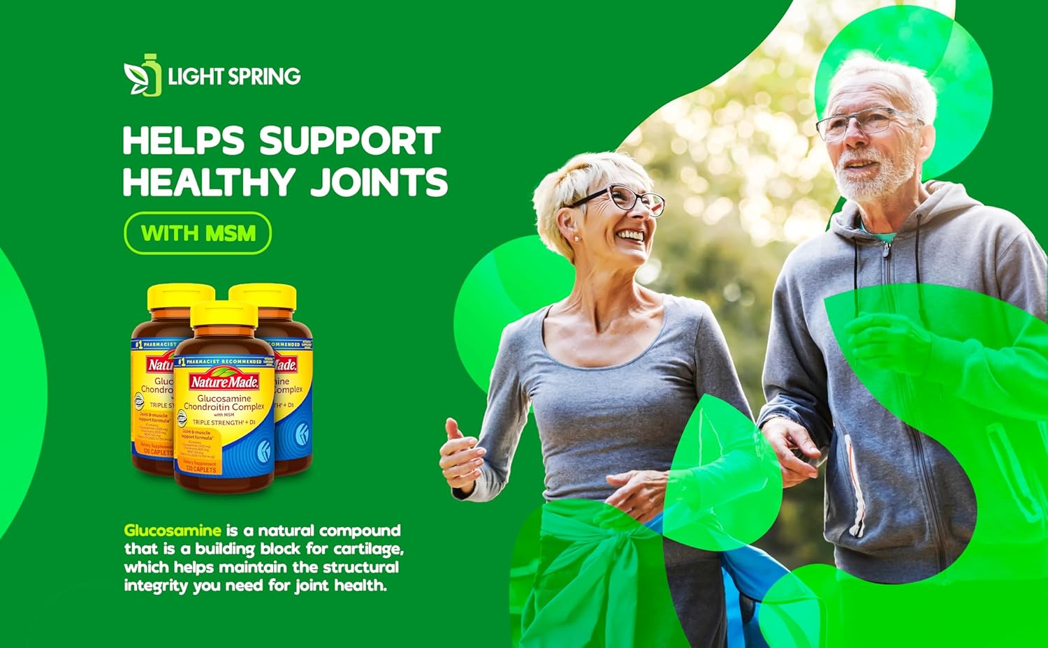 Joint Support Bundle: Glucosamine Chondroitin Complex with MSM, 120 Caplets + A to Z Vitamins & Minerals - Better Light&Spring Guide