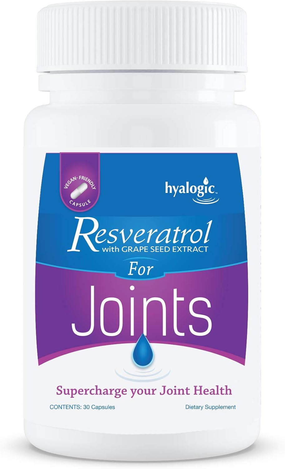 Joint Support Capsules with Resveratrol and Grape Seed Extract - 30 Day Supply