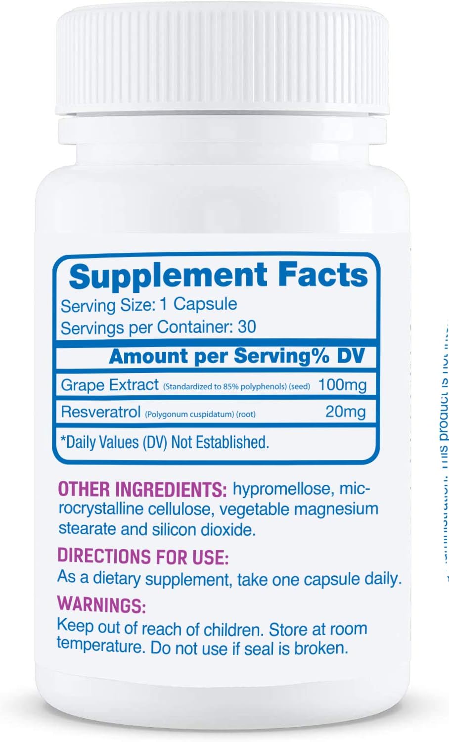 Joint Support Capsules with Resveratrol and Grape Seed Extract - 30 Day Supply