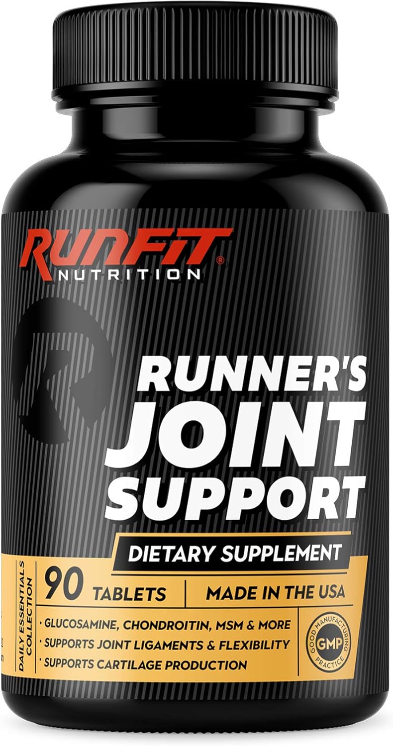 Joint Support Supplement for Runners - Contains Glucosamine, Chondroitin, MSM - Helps Reduce Knee & Joint Discomfort - 90 Tablets