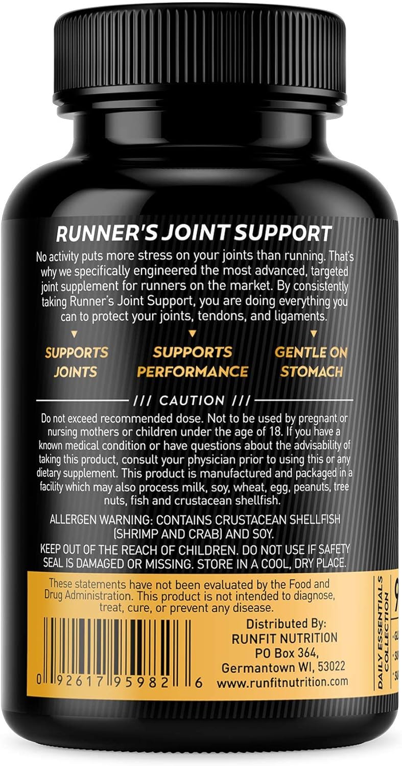 Joint Support Supplement for Runners - Contains Glucosamine, Chondroitin, MSM - Helps Reduce Knee & Joint Discomfort - 90 Tablets