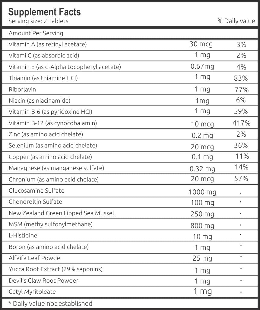 Joint Support Supplement for Runners - Contains Glucosamine, Chondroitin, MSM - Helps Reduce Knee & Joint Discomfort - 90 Tablets