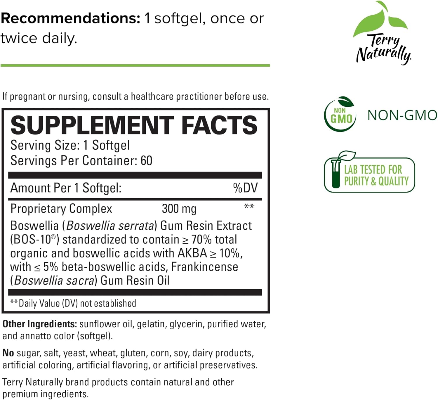 Joint Support Supplement with Boswellia & Frankincense Oil for Mobility & Comfort - 60 Softgels