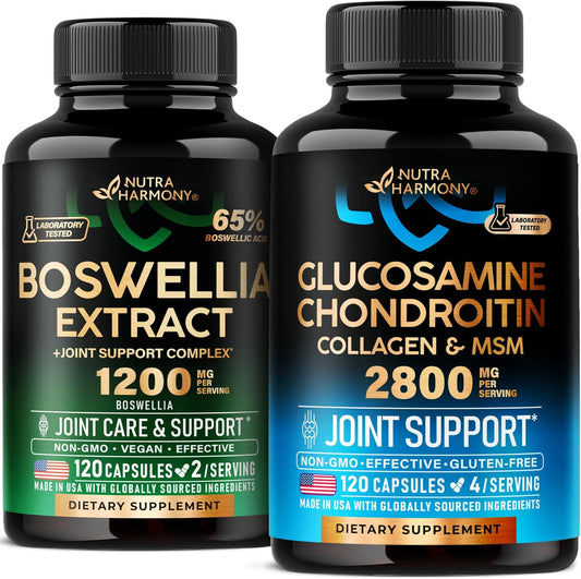 Joint Support Supplement with Glucosamine, Chondroitin, and Boswellia Extract