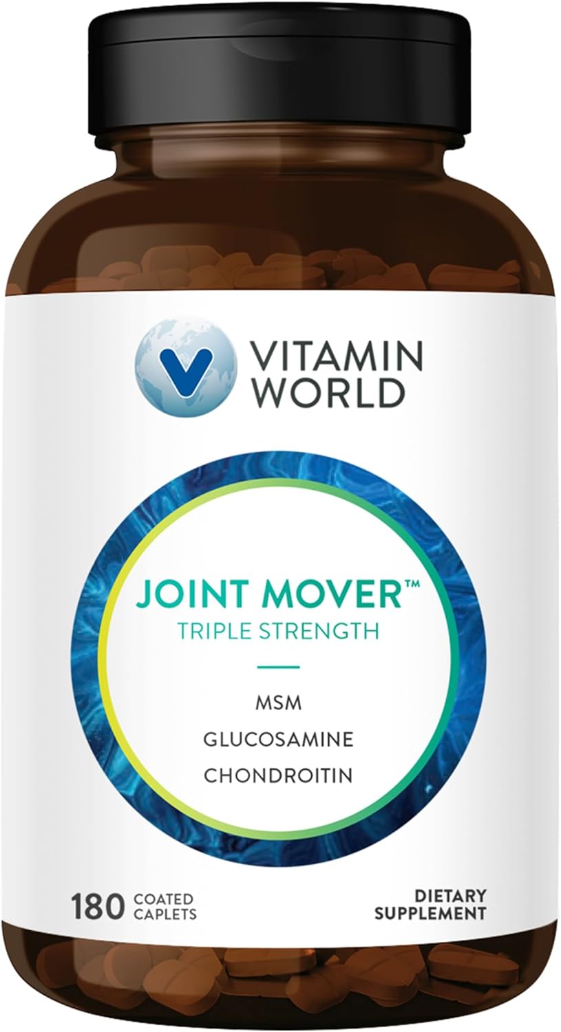 Joint Support Supplement with Glucosamine, Chondroitin, MSM, Collagen, Boswellia Serrata Extract - 180 Caplets for Joint Strength & Flexibility