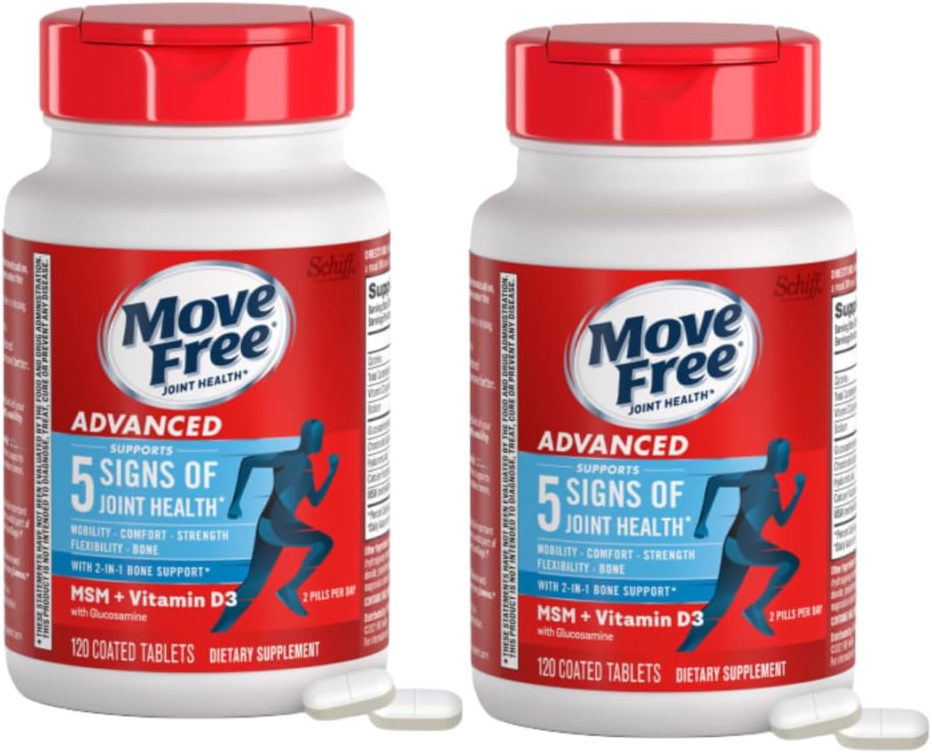 Joint Support Supplement with Glucosamine, Chondroitin, MSM, Vitamin D3 - Supports Mobility, Comfort, Strength, Flexibility, Bone & Immune Health - 120 Tablets (2 Pack)