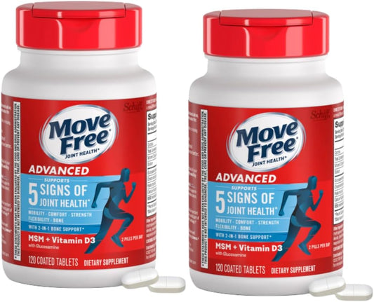 Joint Support Supplement with Glucosamine, Chondroitin, MSM, Vitamin D3 - Supports Mobility, Comfort, Strength, Flexibility, Bone & Immune Health - 120 Tablets (2 Pack)
