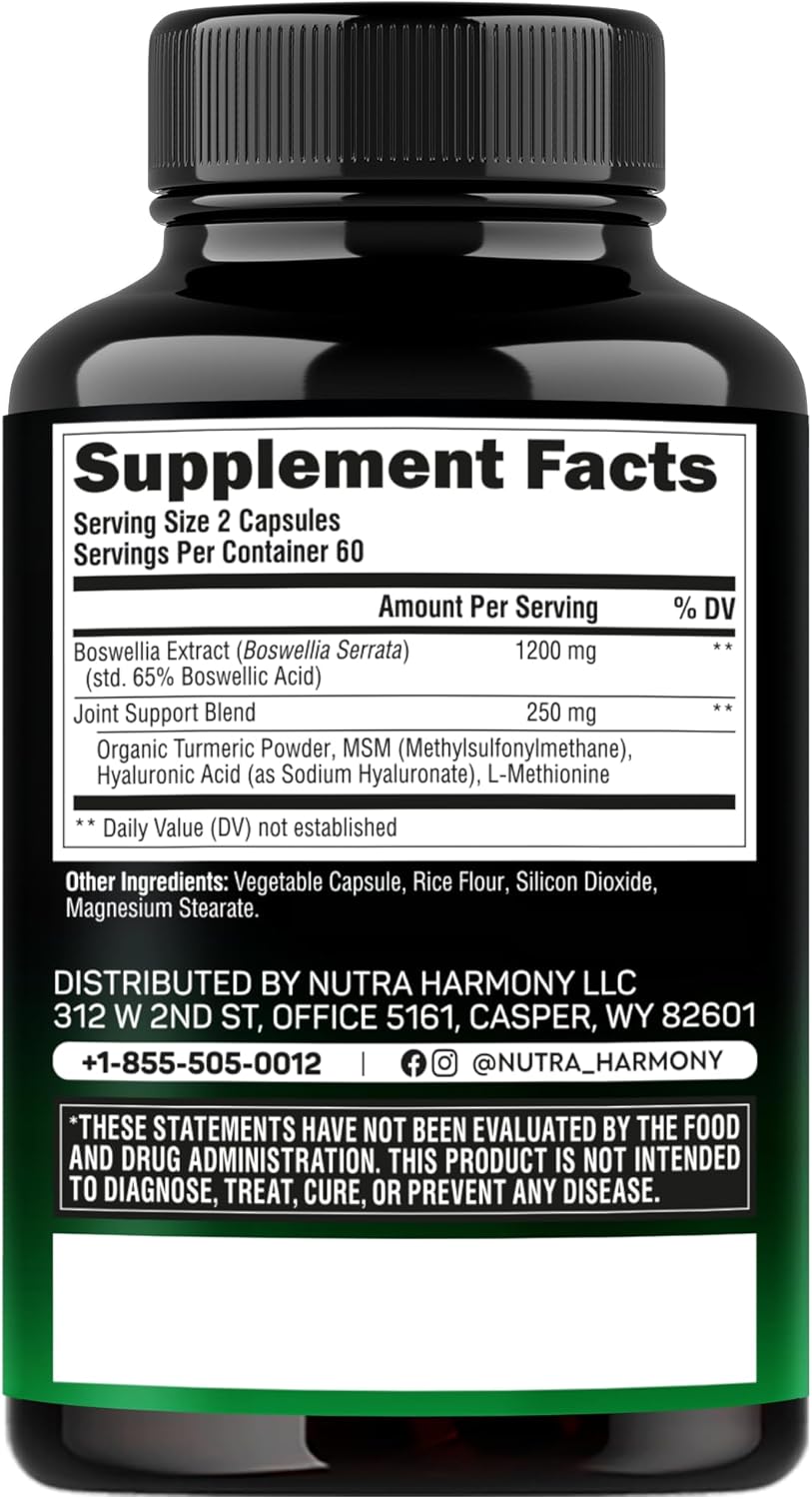 Joint Support Supplement with Glucosamine, Chondroitin, and Boswellia Extract