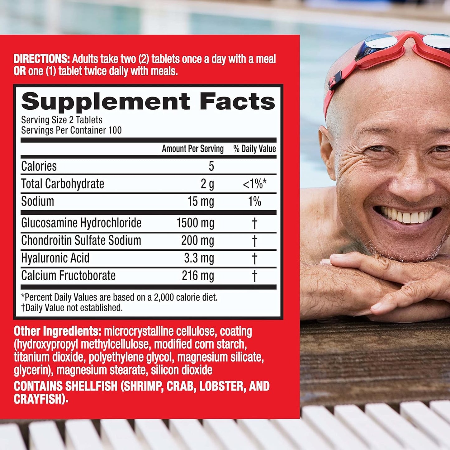 Joint Support Supplement with Glucosamine, Chondroitin, Calcium Fructoborate - 200 Tablets for Mobility, Comfort, Strength, Flexibility & Bone Health