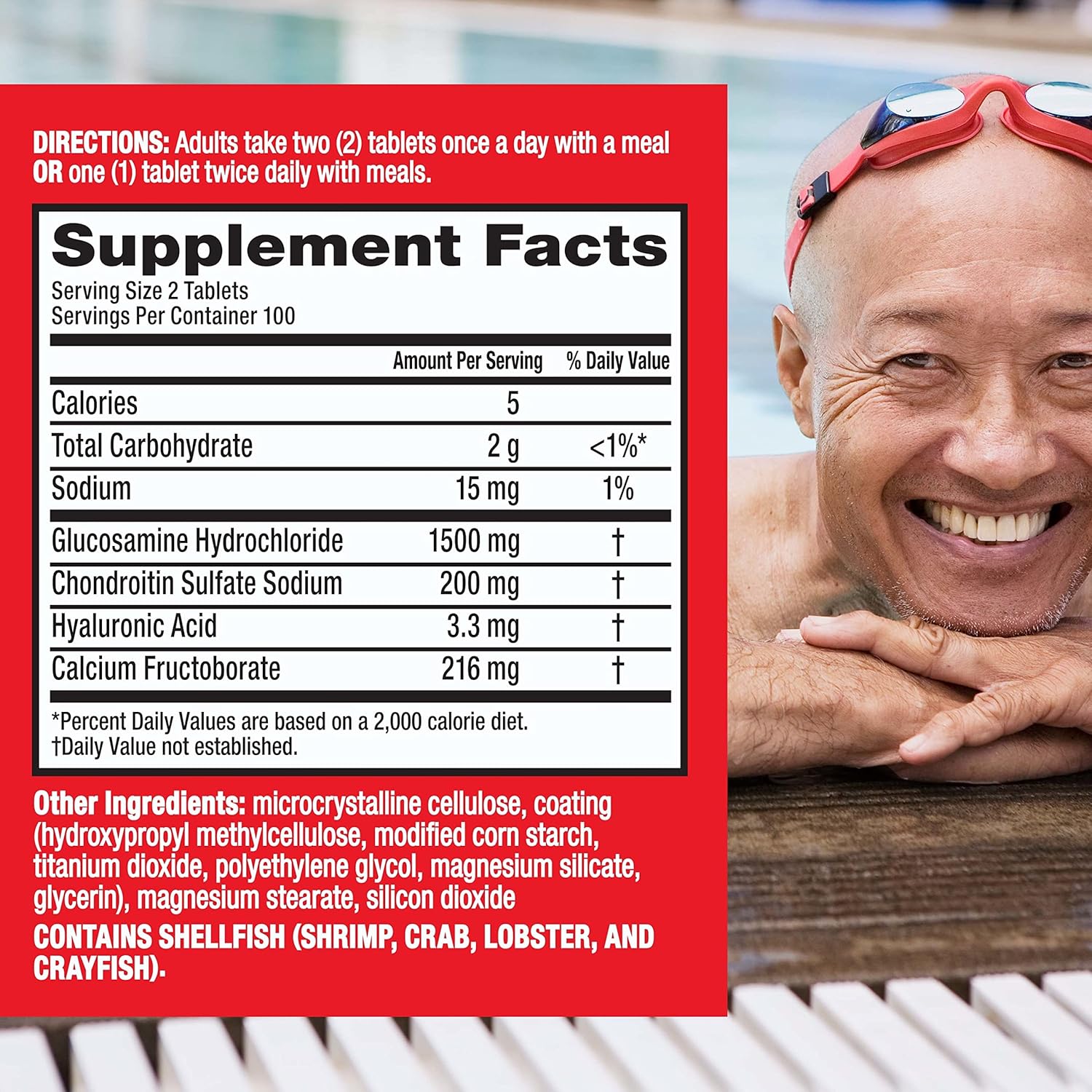 Joint Support Supplement with Glucosamine, Chondroitin, Calcium Fructoborate - 200 Tablets for Mobility, Comfort, Strength, Flexibility & Bone Health