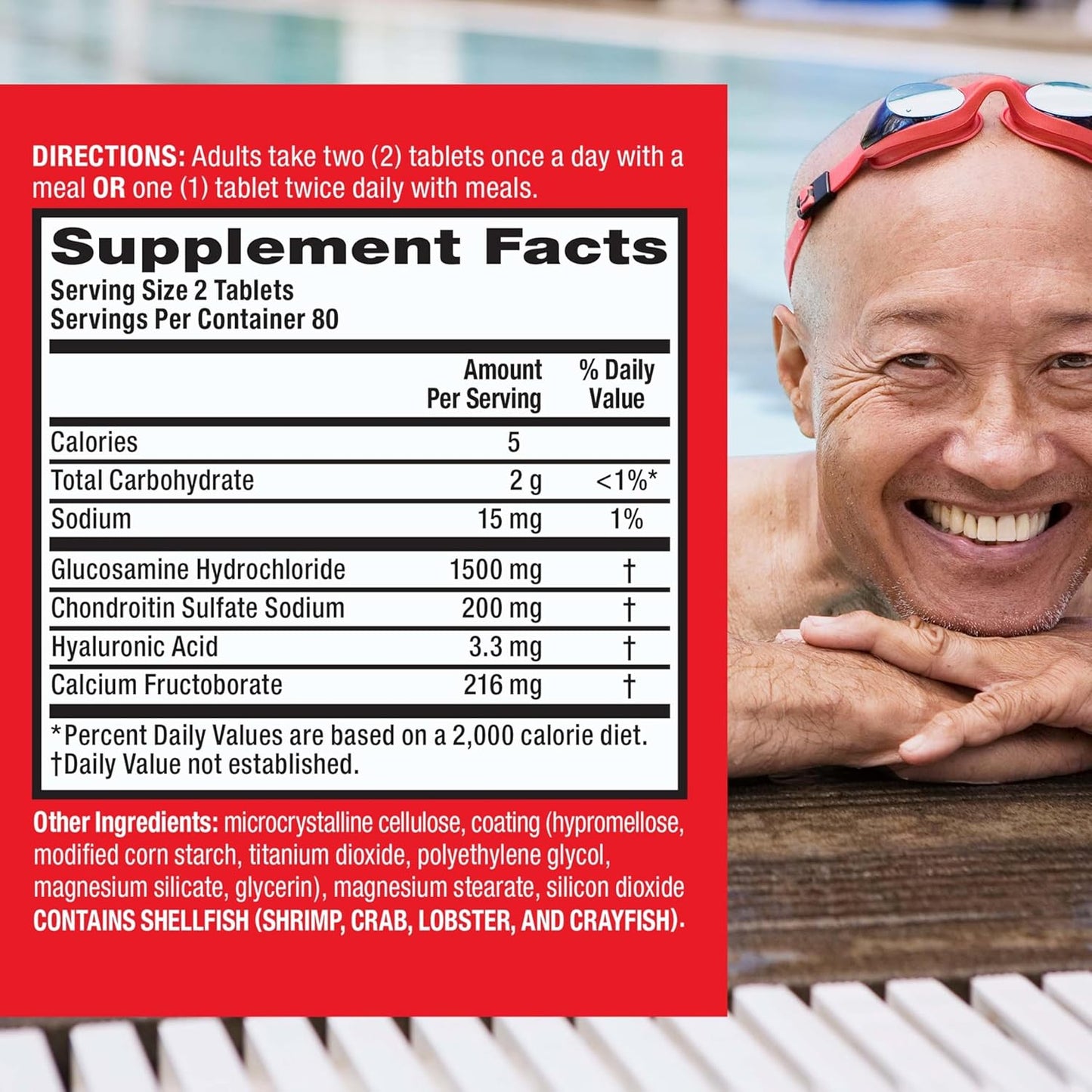 Joint Support Supplement with Glucosamine, Chondroitin, Calcium Fructoborate - 160 Tablets for Mobility & Bone Strength