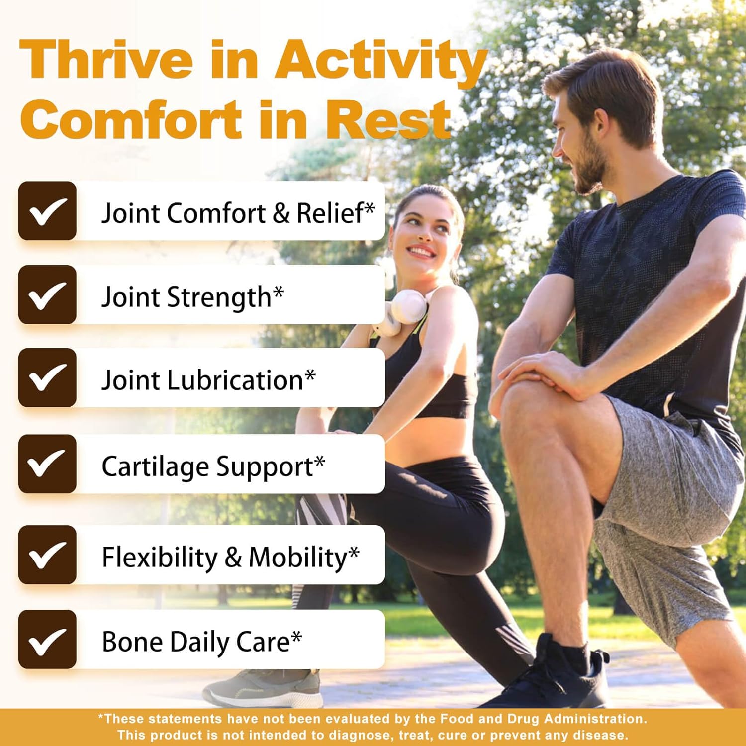 Joint Support Supplement with Glucosamine, Chondroitin, MSM, Turmeric & Boswellia - 120 Capsules for Joint Health & Relief