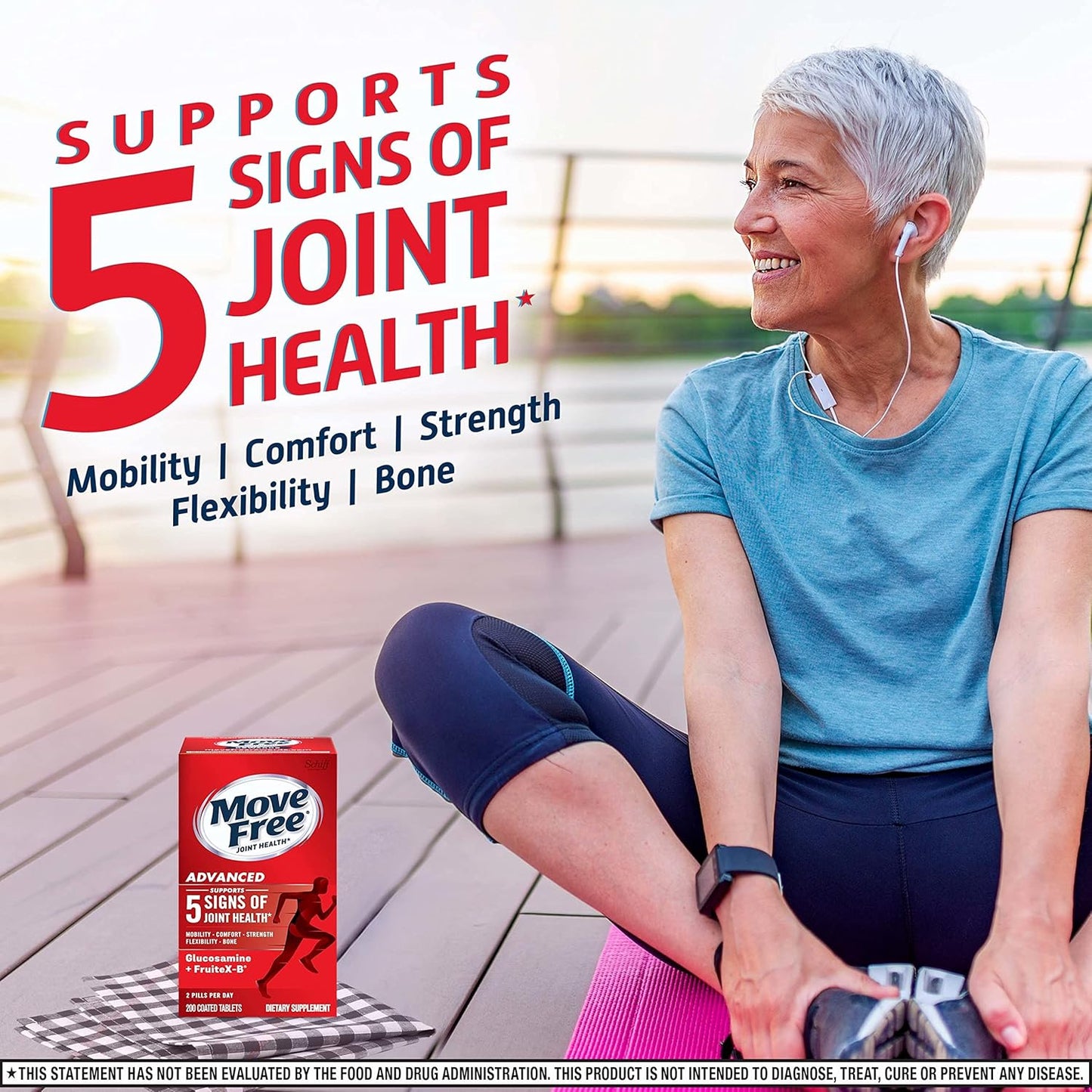 Joint Support Supplement with Glucosamine, Chondroitin, Calcium Fructoborate - 200 Tablets for Mobility, Comfort, Strength, Flexibility & Bone Health