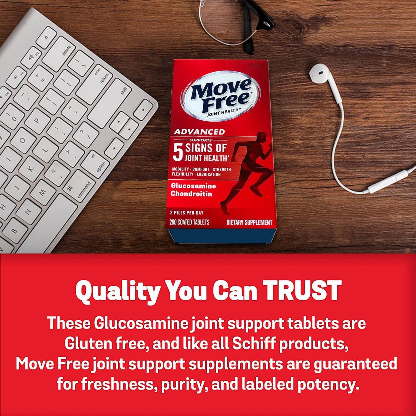 Joint Support Supplement with Glucosamine, Chondroitin, Calcium Fructoborate - 200 Tablets for Mobility, Comfort, and Strength