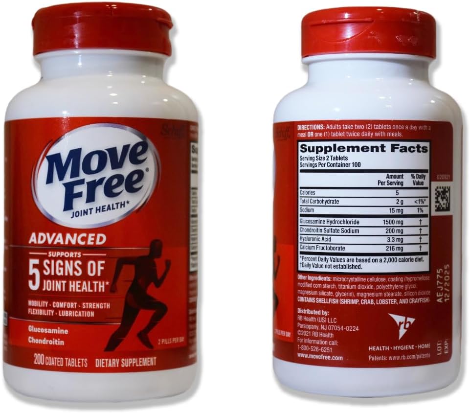 Joint Support Supplement with Glucosamine, Chondroitin, Calcium Fructoborate - 200 Tablets for Mobility, Comfort, and Strength