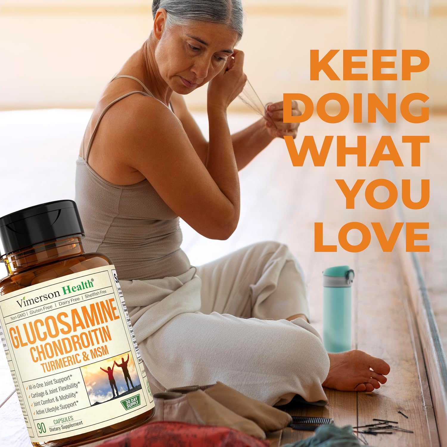 Joint Support Supplement with Glucosamine, Chondroitin, MSM, Turmeric, Boswellia - 1500mg Capsules for Men & Women - Promotes Cartilage & Joint Health - 90 Count