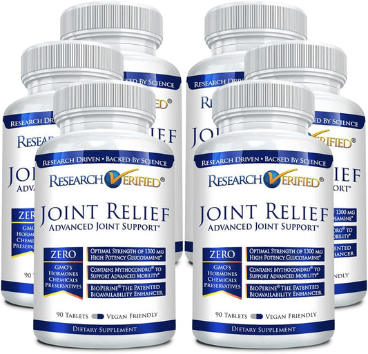 Joint Support Supplement with Glucosamine, MSM, Turmeric, Boswellia, BioPerine - Vegan Formula - 540 Capsules - 6 Month Supply