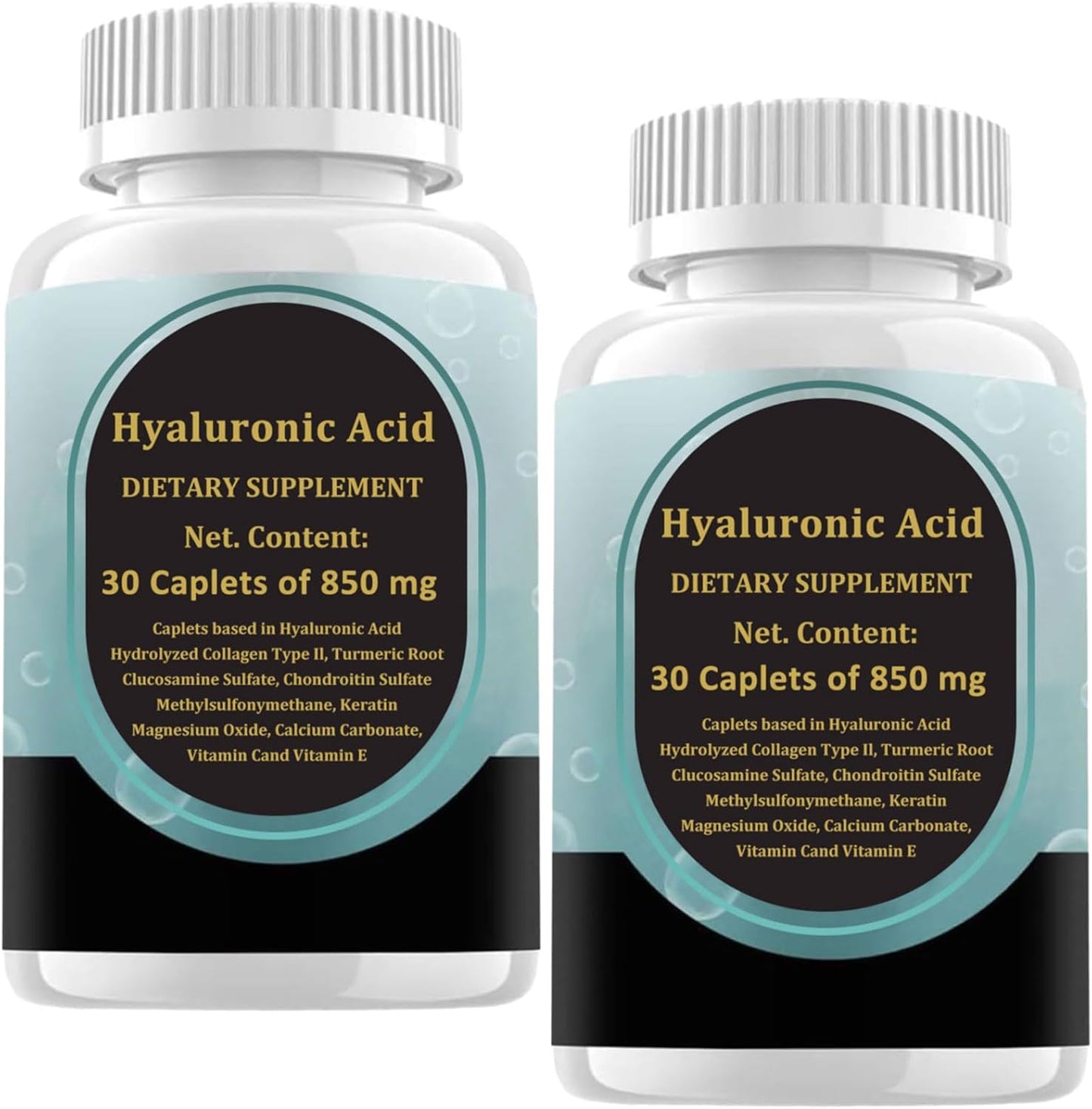 Joint Support Supplement with Hyaluronic Acid, Collagen, Turmeric, Glucosamine, MSM & Vitamin C - 60 Caplets for Healthy Joints in Men and Women