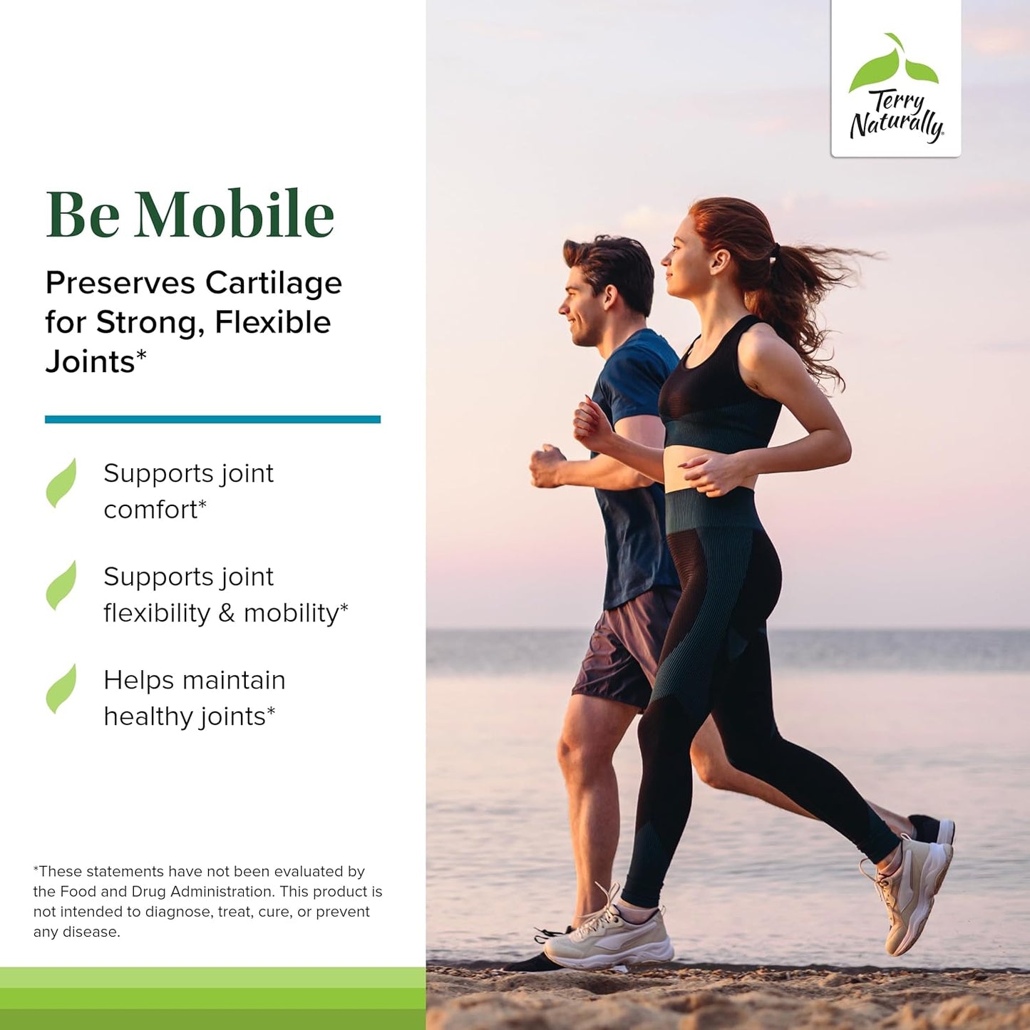 Joint Support Supplement with Type II Collagen, Glucosamine, and Chondroitin - Terry Naturally Be Mobile - 60 Capsules - Non-GMO, Gluten Free - 20 Servings