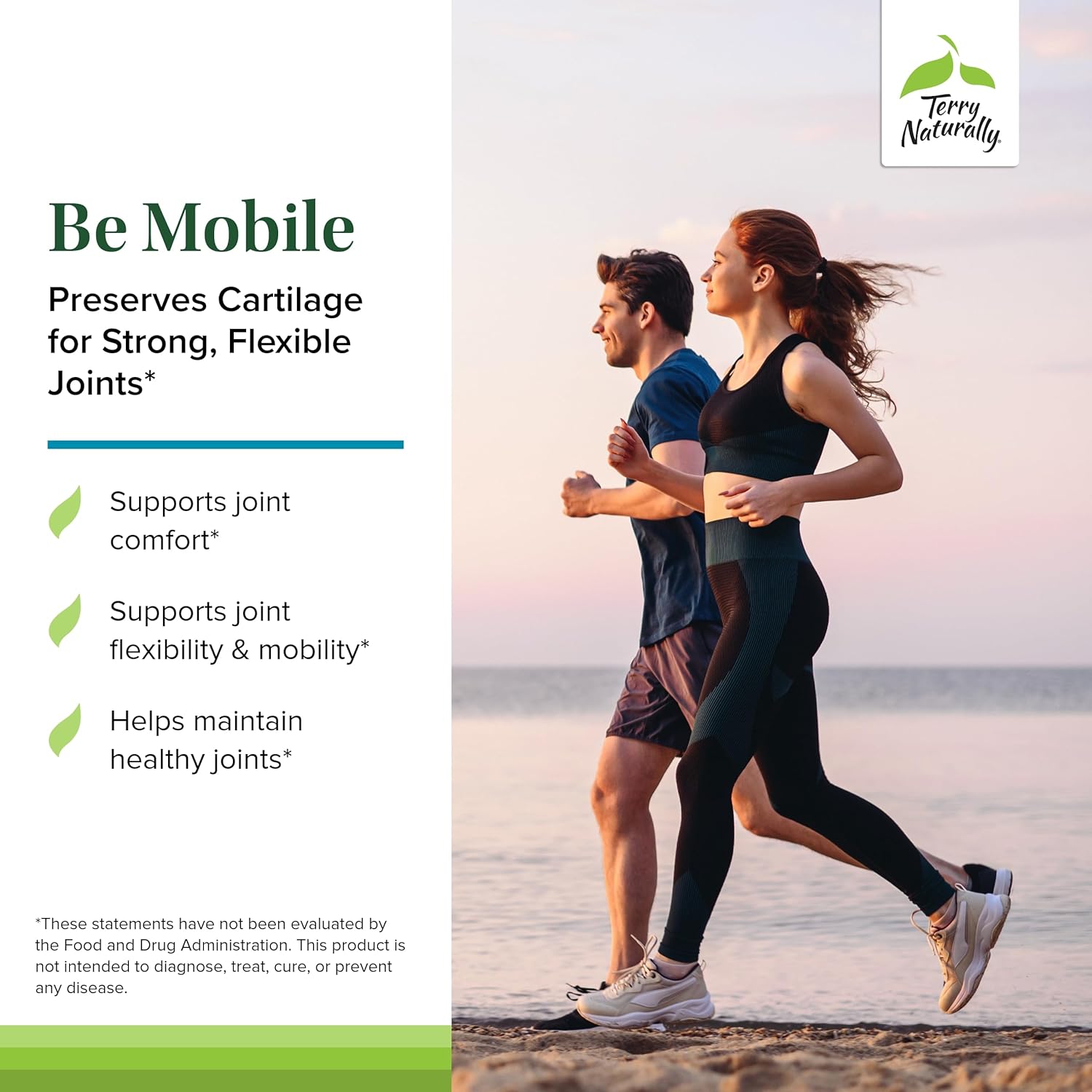 Joint Support Supplement with Type II Collagen, Glucosamine, and Chondroitin - Terry Naturally Be Mobile - 60 Capsules - Non-GMO, Gluten Free - 20 Servings