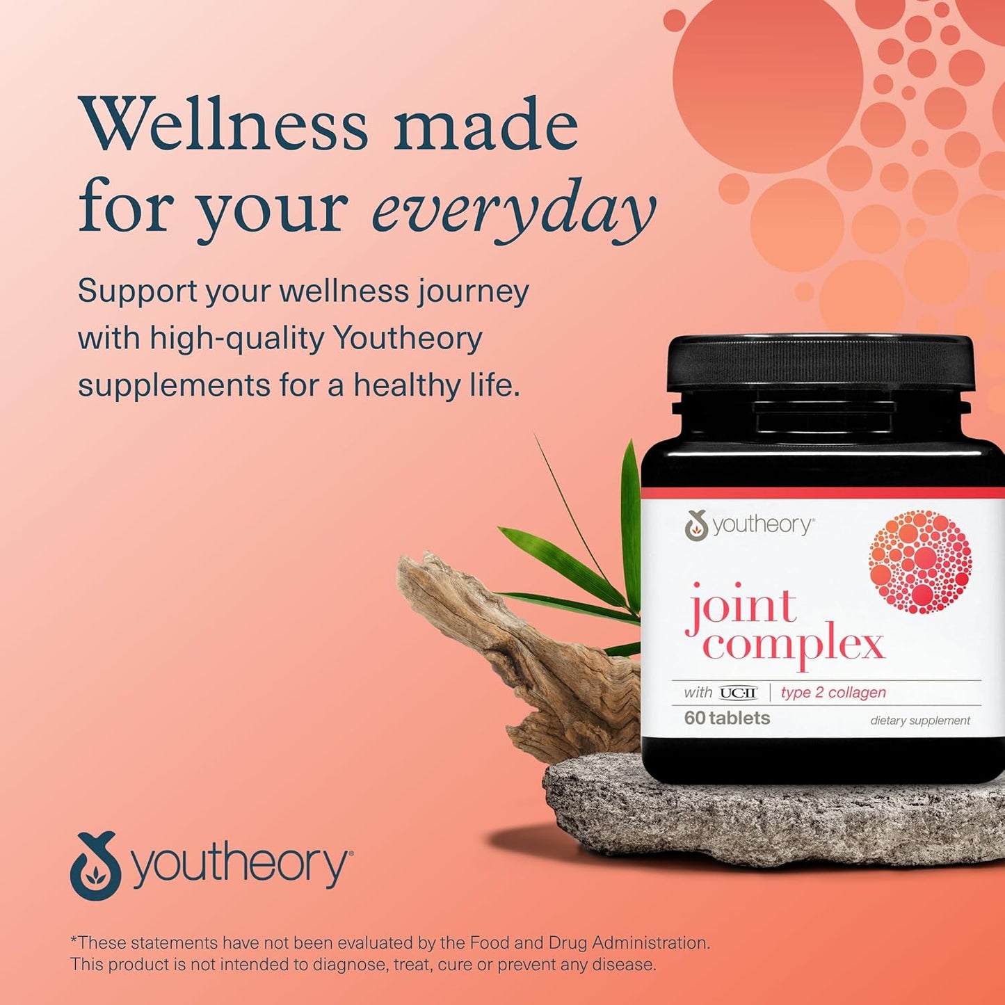Joint Support Supplement with UC-II Collagen, Boswellia, Ginger & Turmeric - Men & Women - 60 Tablets - Dairy, Soy & Gluten Free