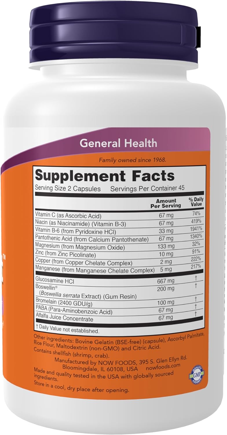 Joint Support Supplements with Glucosamine, Boswellin, Sea Cucumber - 90 Capsules by NOW Foods