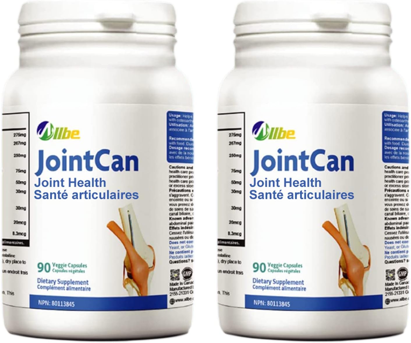JointCan Capsules with Glucosamine, Chondroitin, MSM, Boswellia, Curcumin, and Collagen - 2 Packs of 90 Capsules for Joint Support