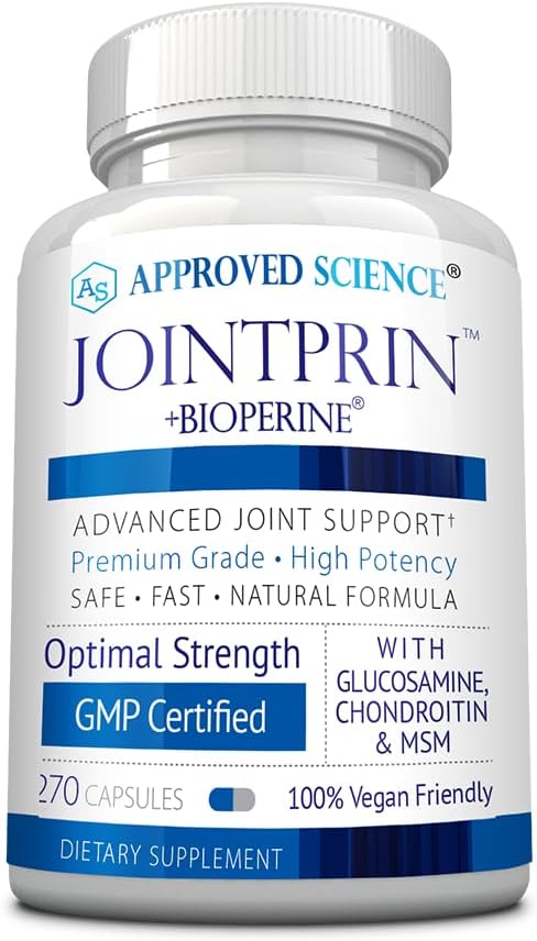 Jointprin - Advanced Joint Support Supplement with Glucosamine, MSM, Chondroitin, Turmeric, Boswellia, BioPerine - 270 Tablets - 3 Month Supply