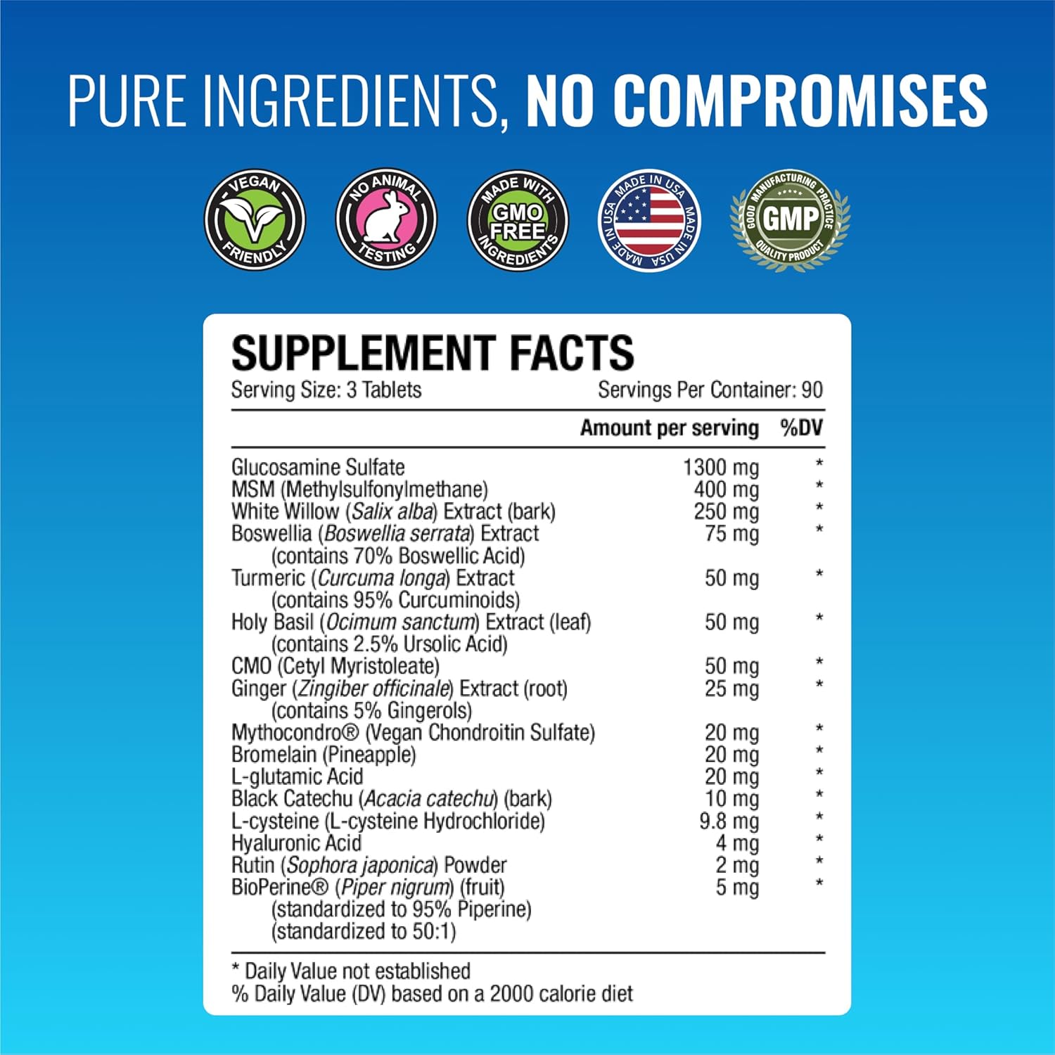 Jointprin - Advanced Joint Support Supplement with Glucosamine, MSM, Chondroitin, Turmeric, Boswellia, BioPerine - 270 Tablets - 3 Month Supply