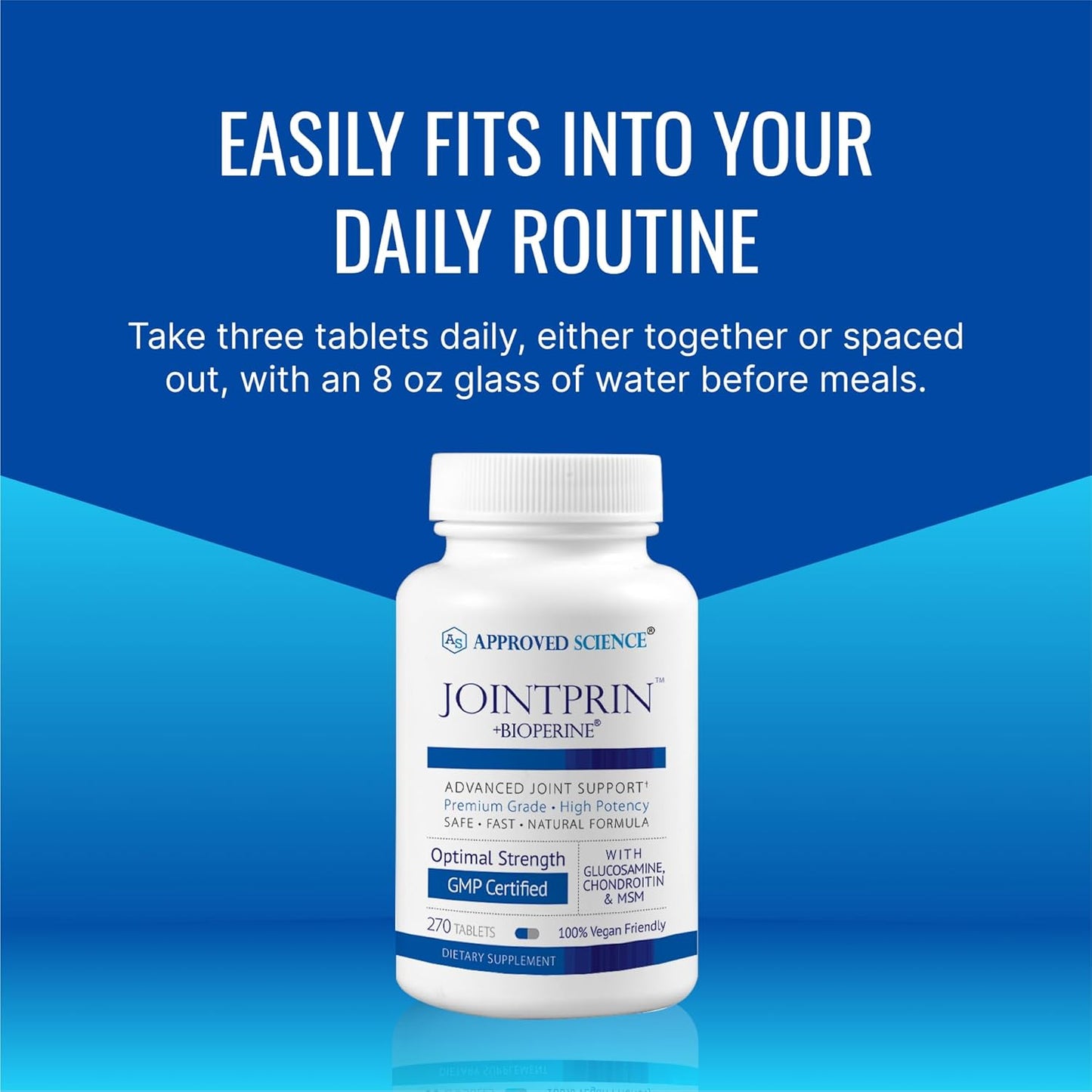 Jointprin - Advanced Joint Support Supplement with Glucosamine, MSM, Chondroitin, Turmeric, Boswellia, BioPerine - 270 Tablets - 3 Month Supply