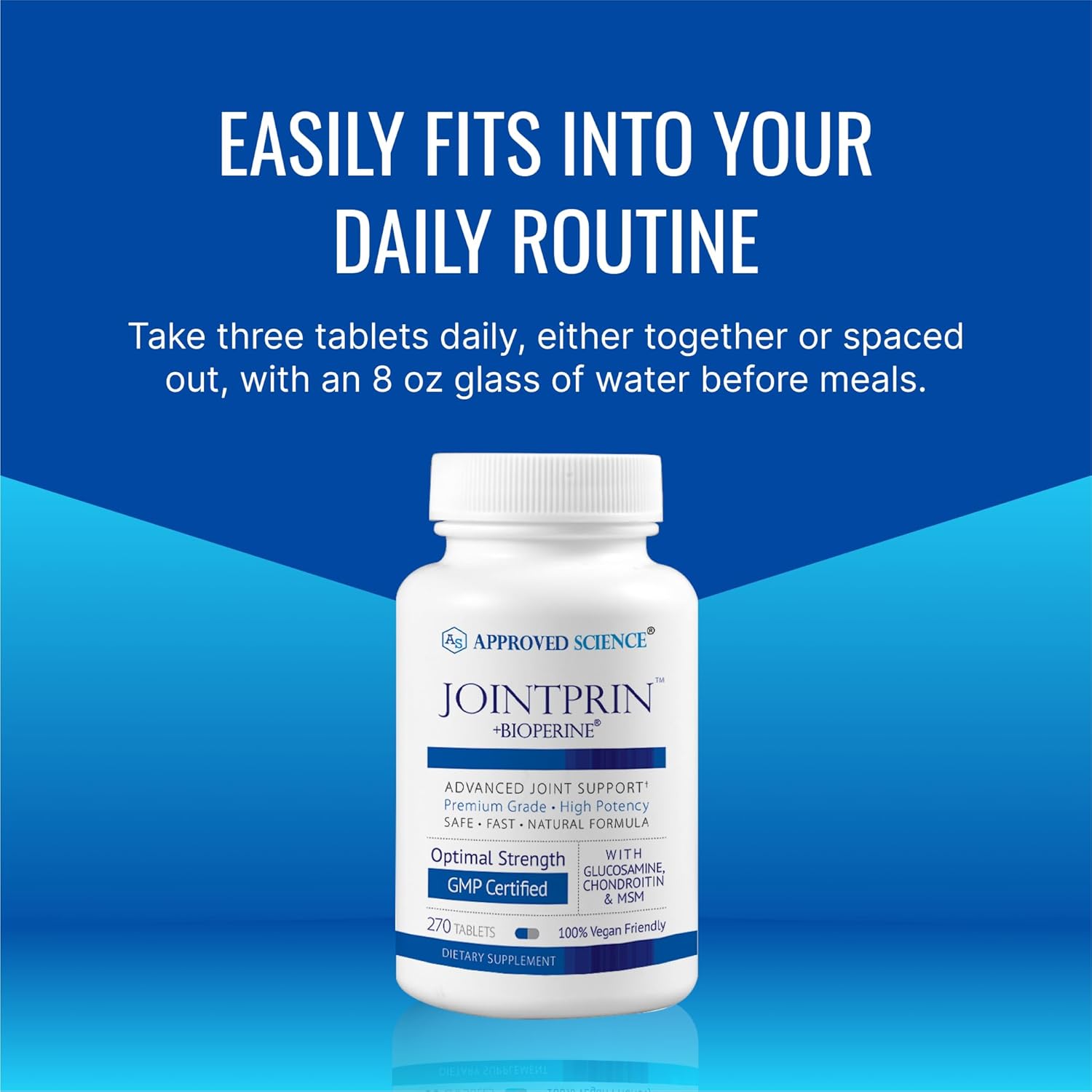 Jointprin - Advanced Joint Support Supplement with Glucosamine, MSM, Chondroitin, Turmeric, Boswellia, BioPerine - 270 Tablets - 3 Month Supply