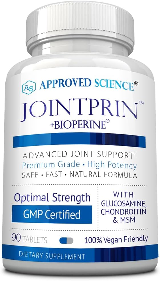 Jointprin by Approved Science - Advanced Joint Support Formula with Glucosamine, MSM, Chondroitin, Turmeric, Boswellia, BioPerine - 90 Tablets