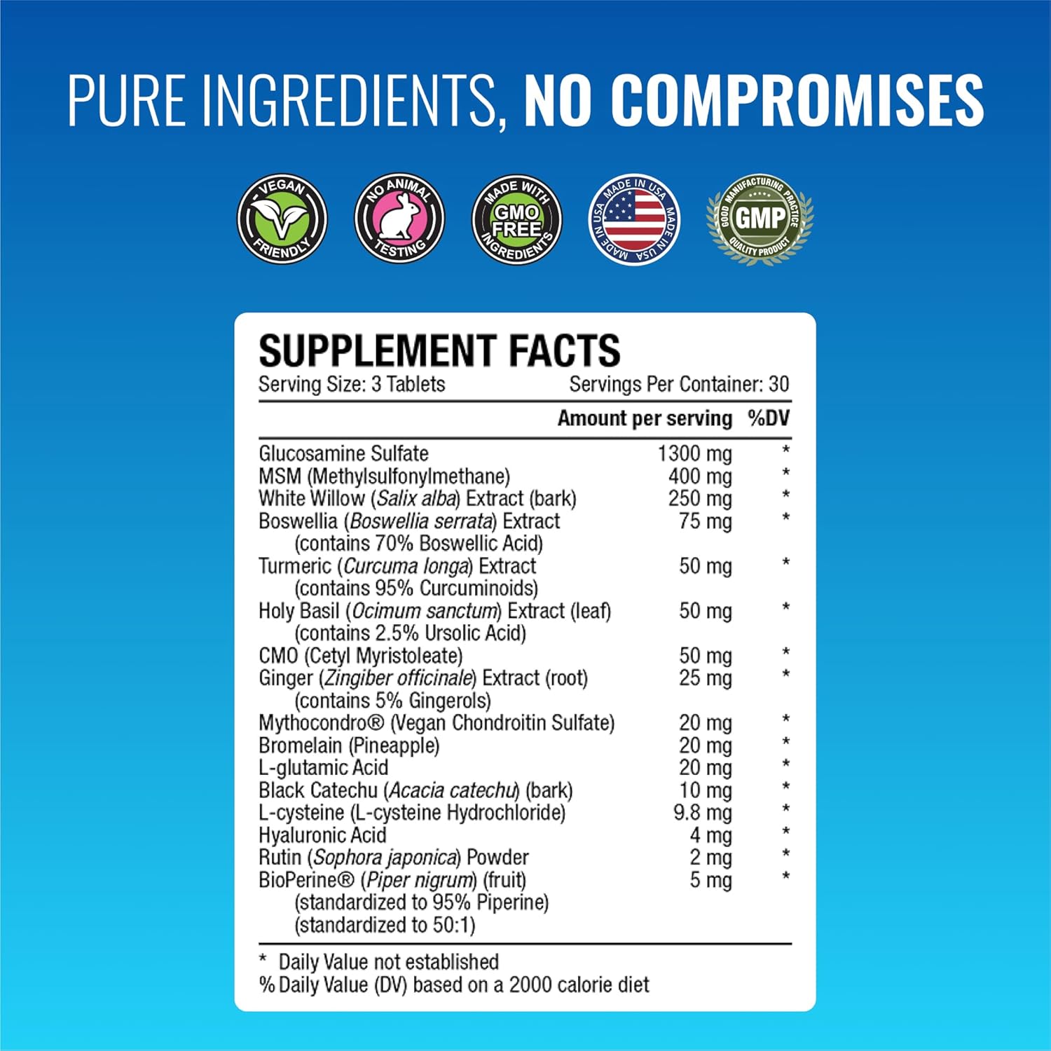 Jointprin by Approved Science - Advanced Joint Support Formula with Glucosamine, MSM, Chondroitin, Turmeric, Boswellia, BioPerine - 90 Tablets