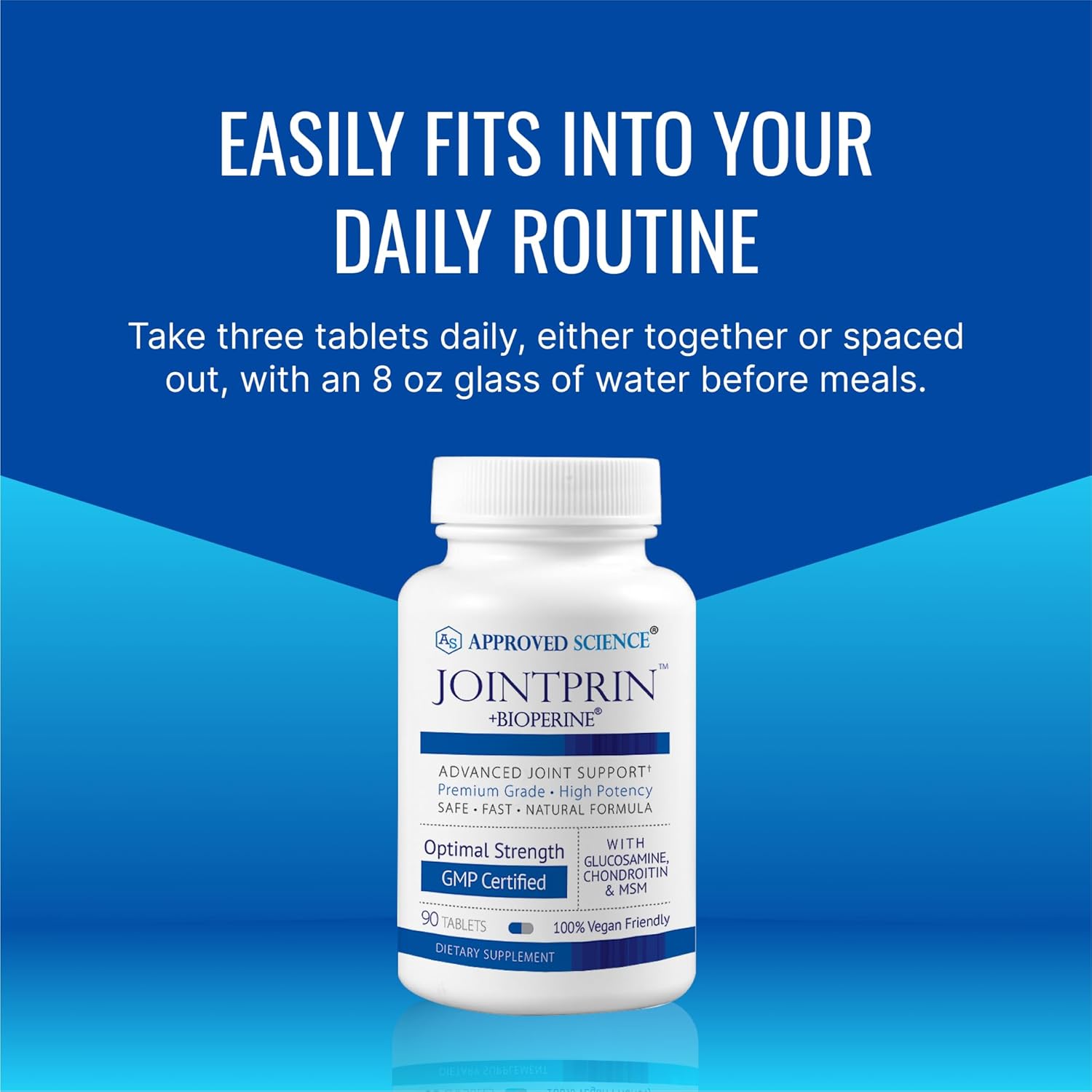 Jointprin by Approved Science - Advanced Joint Support Formula with Glucosamine, MSM, Chondroitin, Turmeric, Boswellia, BioPerine - 90 Tablets