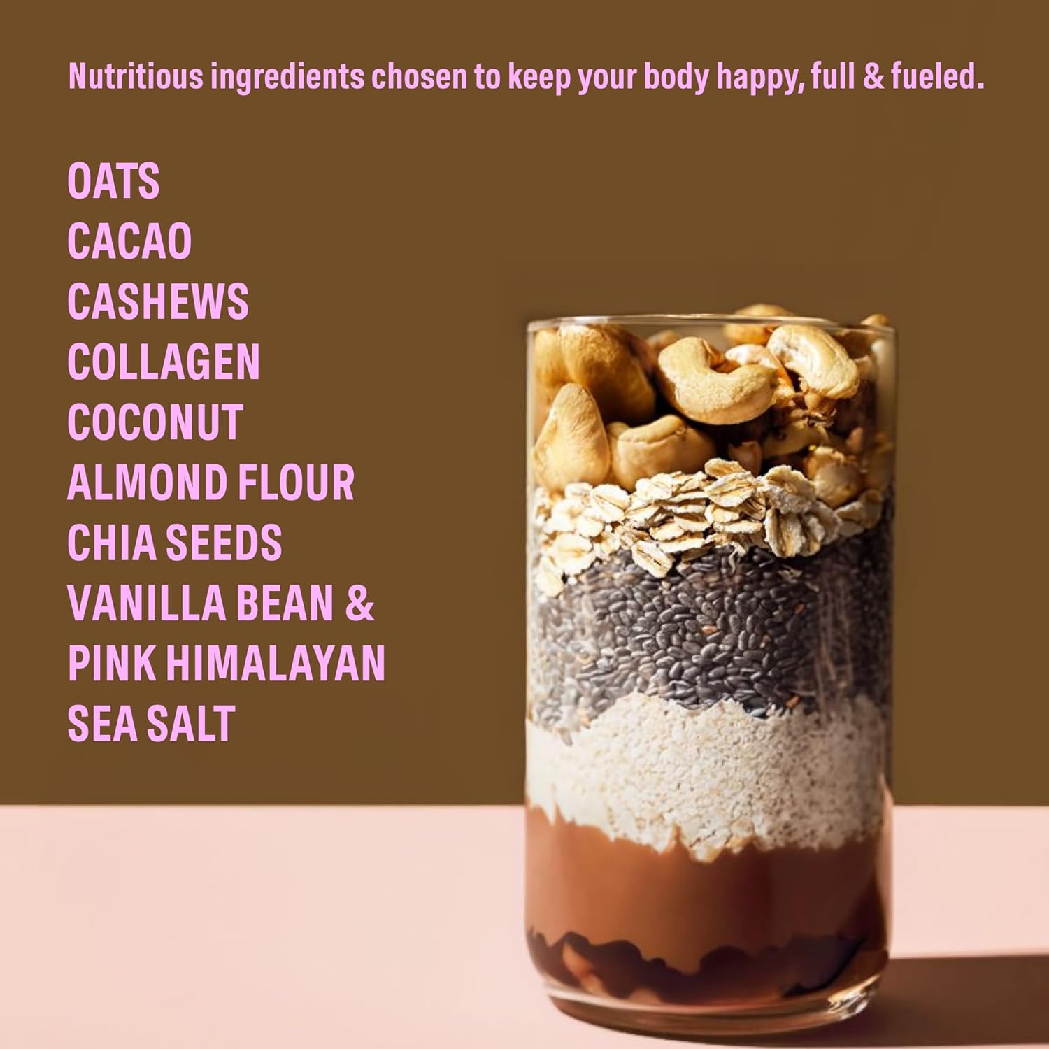 JOVA JOVA Double Chocolate Collagen & Protein Meal Replacement Shake - Pack of 6 Smoothie Kits with 25g Protein, 11g Fiber, 2g Sugar - Delicious & Creamy, Gluten-Free, Non-GMO, USA Made