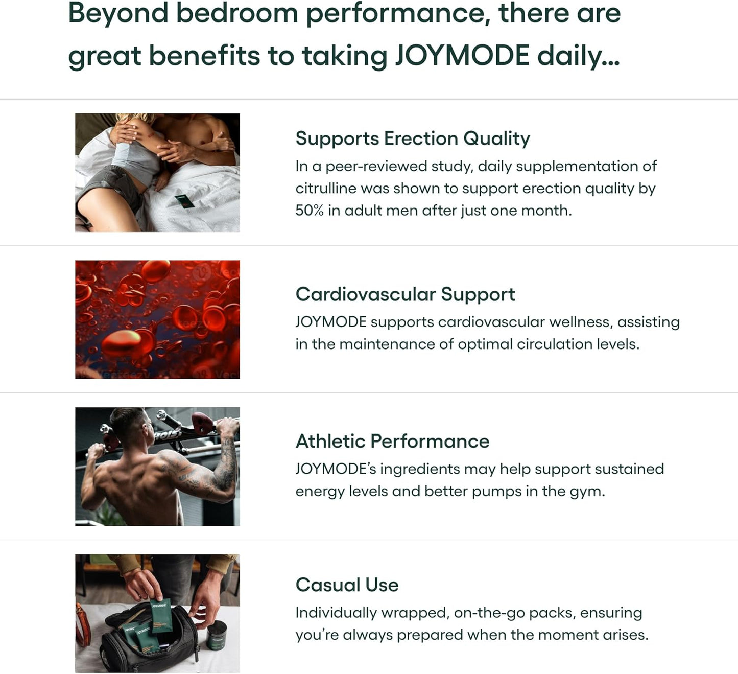 JOYMODE Performance Booster with Arginine Nitrate, L-Citrulline, Vitamin C, and Ginseng - Enhances Nitric Oxide Blood Flow and Erection Quality
