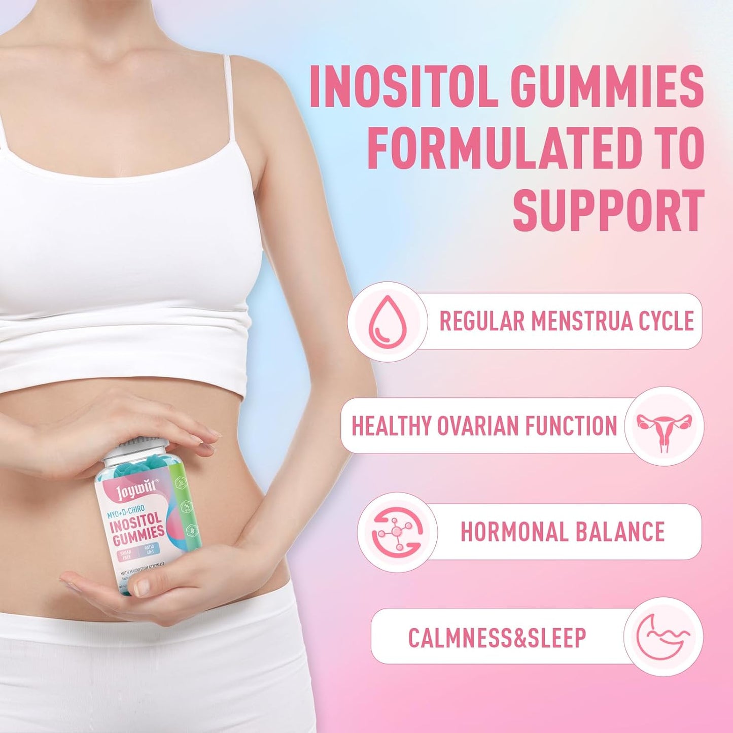 Joywiit Inositol Gummies with TMG Supplements for Improved Mood and Energy Boost